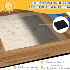 Outsunny - Arenero de madera Casita