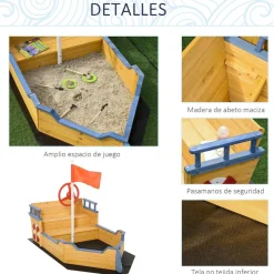 Outsunny - Arenero galeón de madera