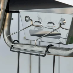 Outsunny - Barbacoa de carbón portatil con parrilla y plancha