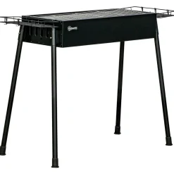 Outsunny - Barbacoa de carbón portatil con dos parrillas