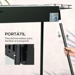 Outsunny - Barbacoa de carbón portatil con dos parrillas