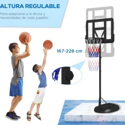 Outsunny - Canasta baloncesto regulable con base rellenable
