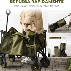Outsunny - Carro con tablero plegable Verde