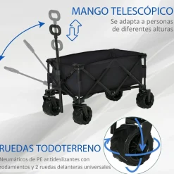 Outsunny - Carro de playa plegable