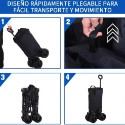 Outsunny - Carro de playa plegable