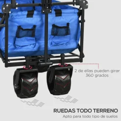 Outsunny - Carro plegable con toldo Azul