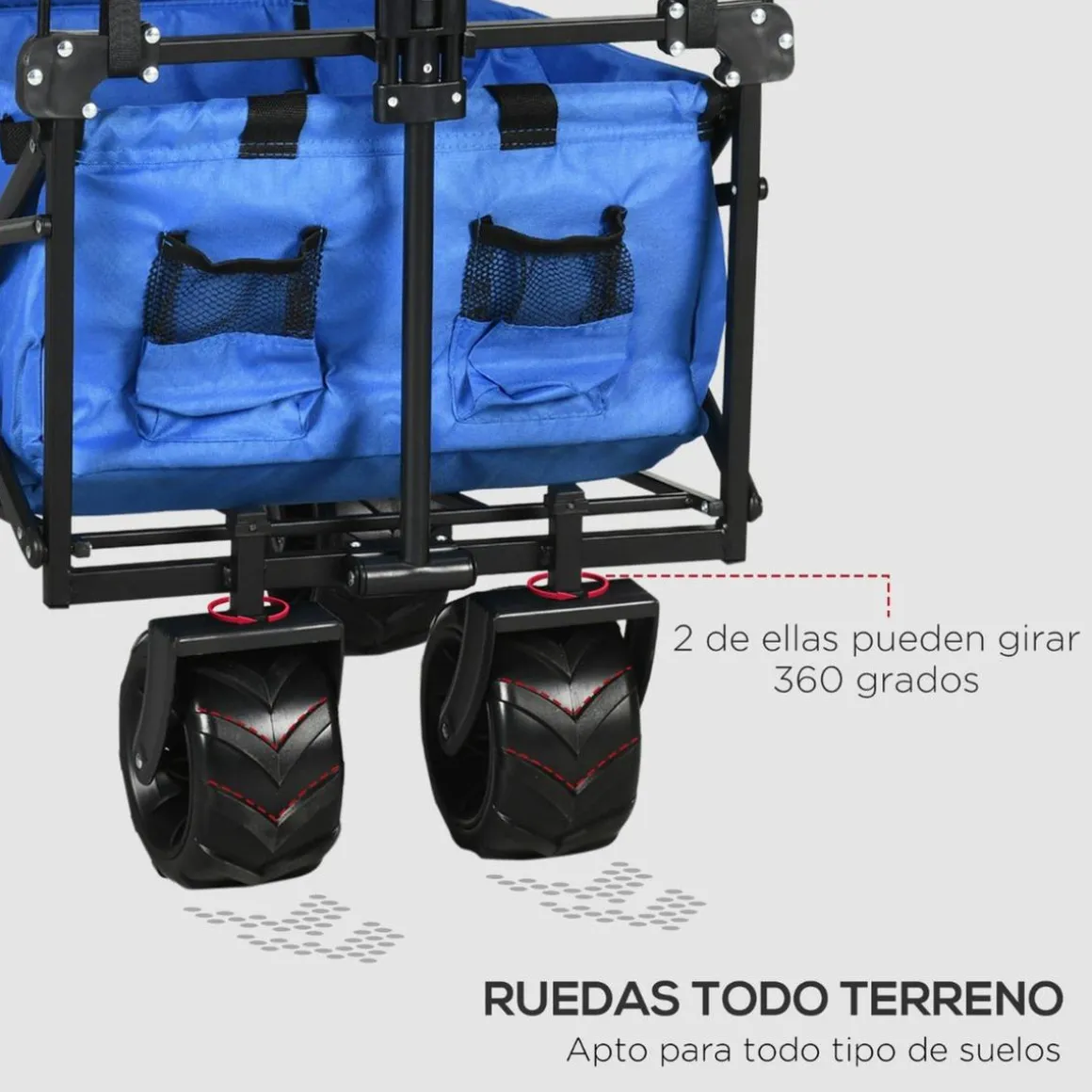 Outsunny - Carro plegable con toldo Azul