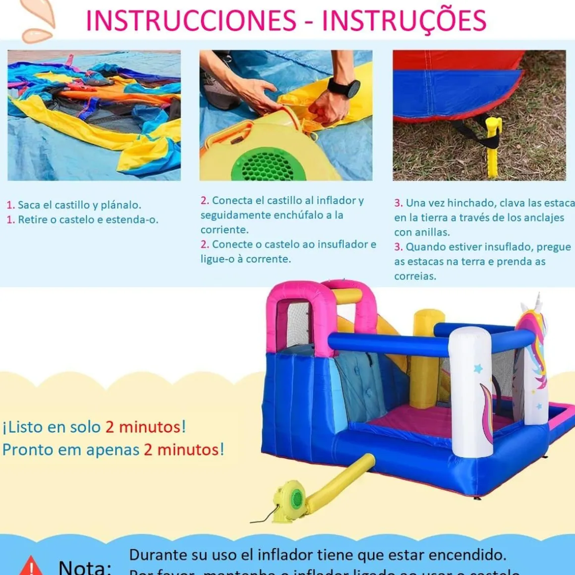 Outsunny - Castillo hinchable infantil 5 en 1