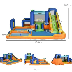Outsunny - Castillo hinchable 7 en 1