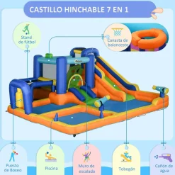 Outsunny - Castillo hinchable 7 en 1