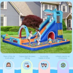 Outsunny - Castillo hinchable Tiburón