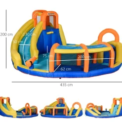 Outsunny - Castillo hinchable 6 en 1 grande