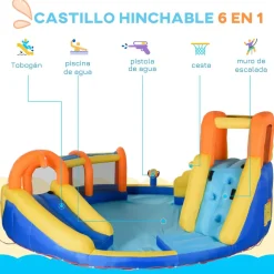 Outsunny - Castillo hinchable 6 en 1 grande