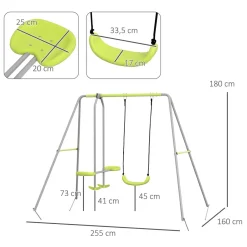 Outsunny - Columpio de Jardín 2 en 1