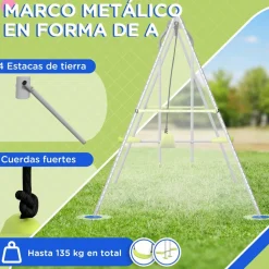 Outsunny - Columpio de Jardín 2 en 1