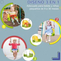 Outsunny - Columpio para bebé 3 en 1