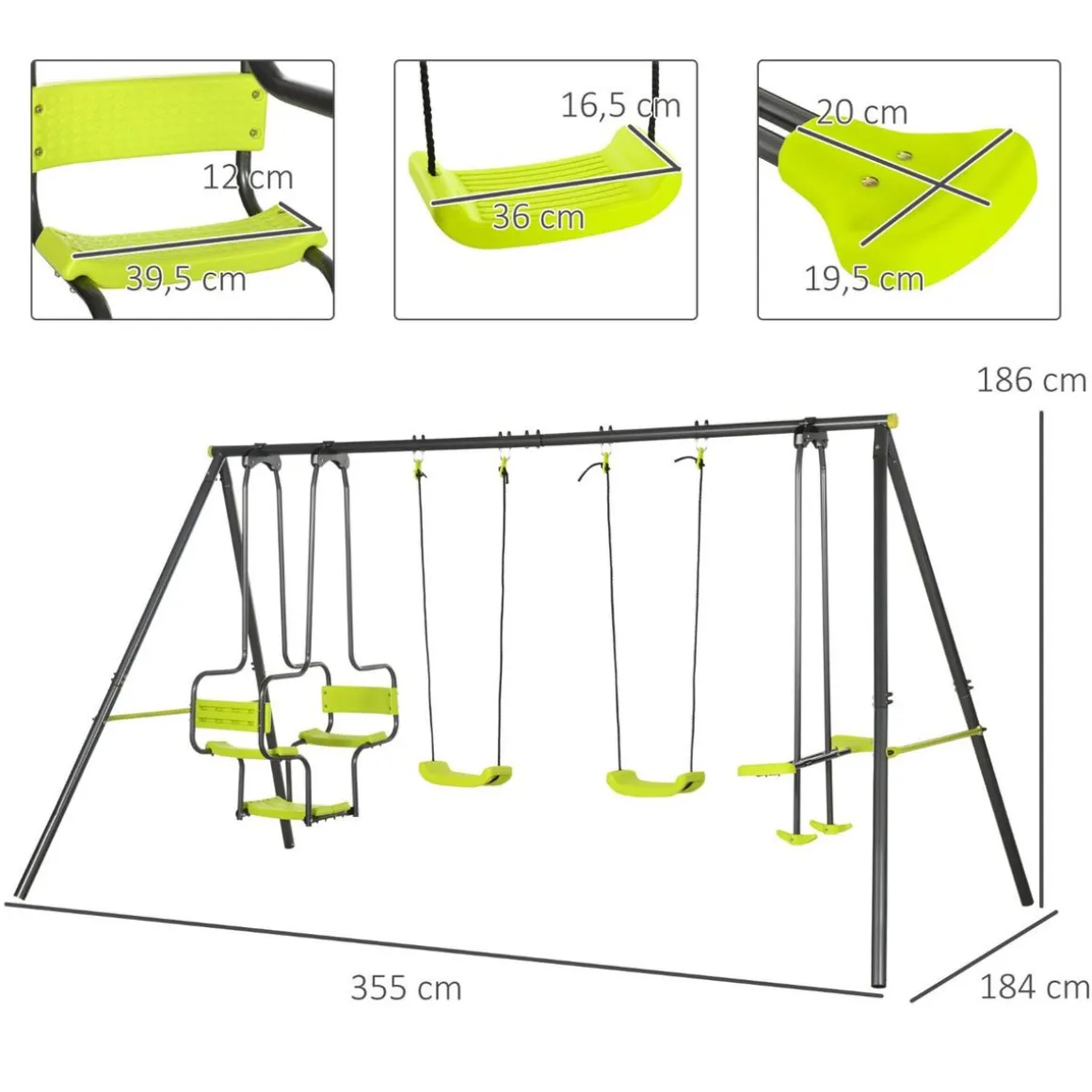 Outsunny - Conjunto de columpios