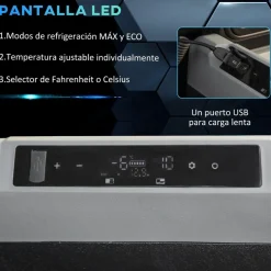 Outsunny - Nevera congelador portatil 45L Negro