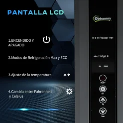 Outsunny - Nevera congelador 45L Negro