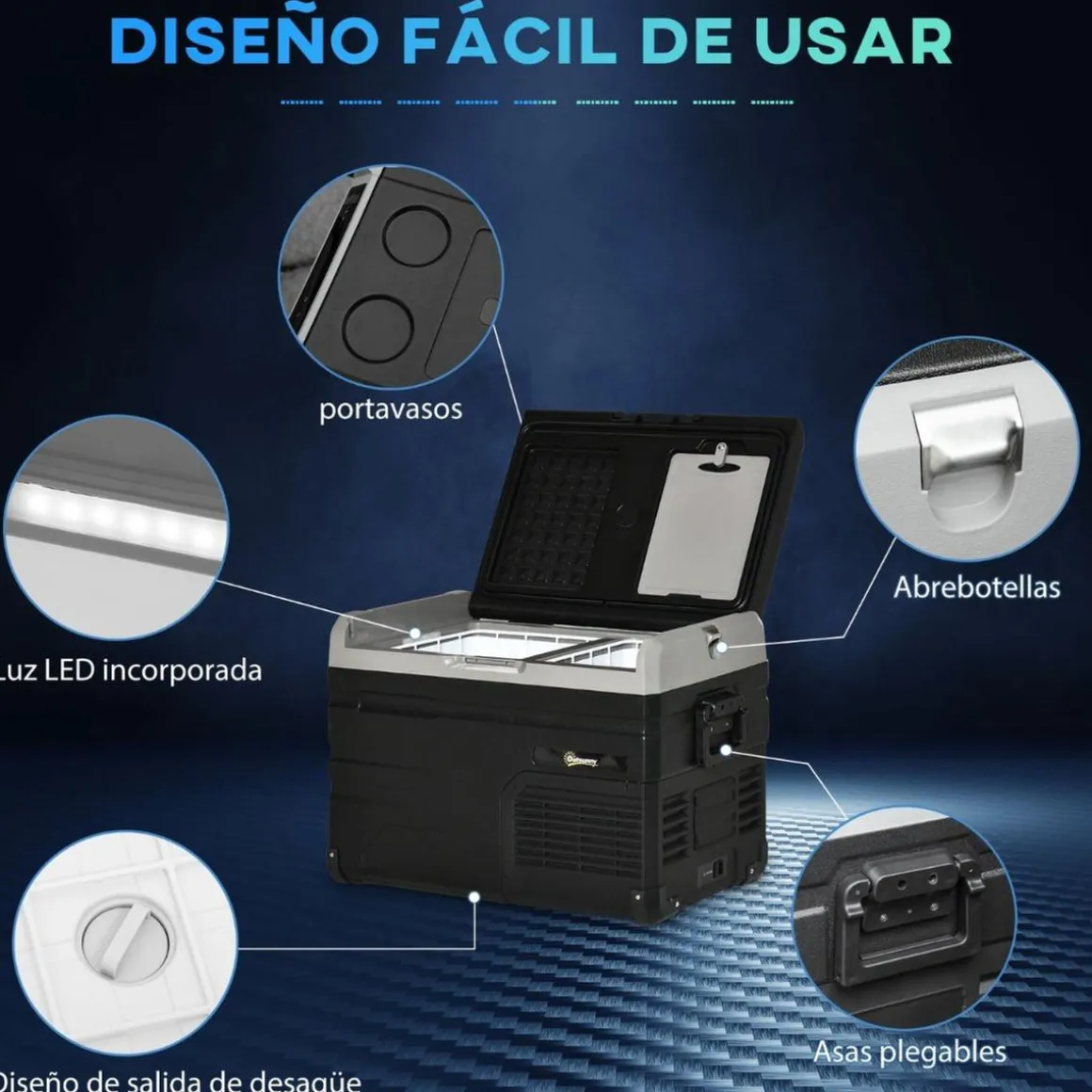 Outsunny - Nevera congelador portatil 35L Negro