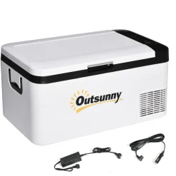 Outsunny - Nevera congelador portatil 18L Blanco