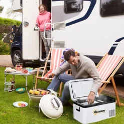 Outsunny - Nevera congelador portatil 18L Blanco