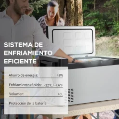 Outsunny - Nevera congelador 40L Gris y Negro