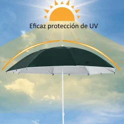 Outsunny - Parasol con dos paneles laterales Verde