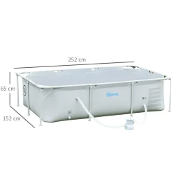 Outsunny - Piscina desmontable tubular gris 2.000 l con depuradora