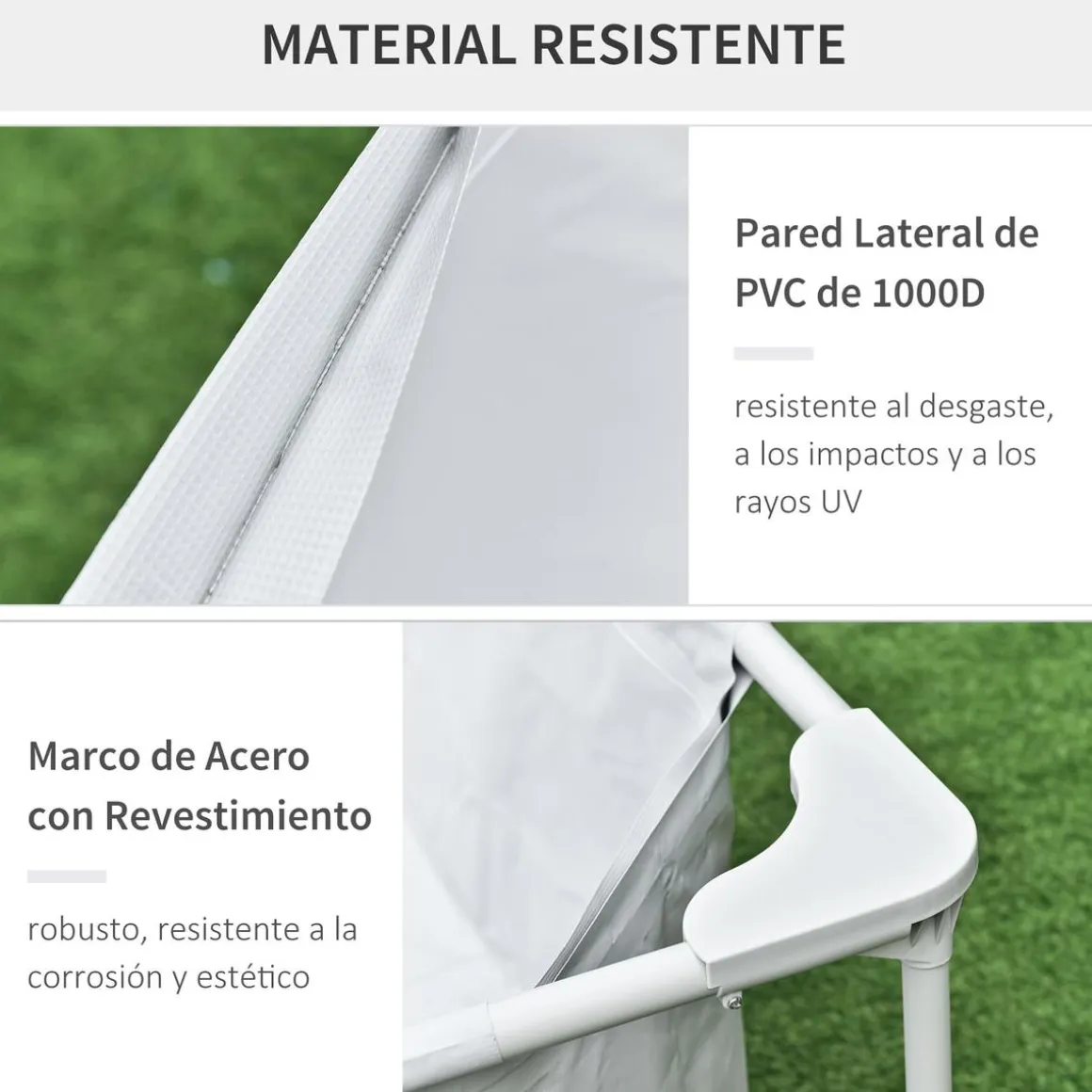 Outsunny - Piscina desmontable tubular gris 2.000 l con depuradora