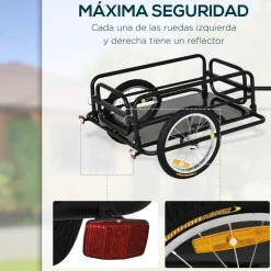 Outsunny - Remolque plegable para bicicleta