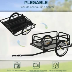 Outsunny - Remolque plegable para bicicleta