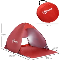 Outsunny - Tienda Pop Up playa Rojo