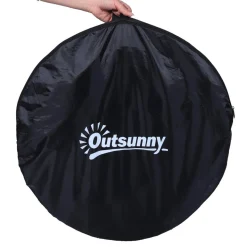 Outsunny - Tienda vestidor plegable 120x120x190 cm Negro