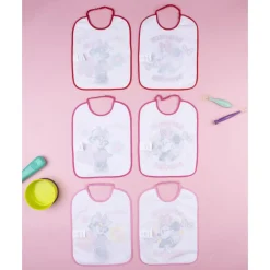 Pack 6 baberos bebé Disney Minnie 100% algodón