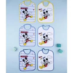 Pack 6 baberos bebé Disney Mickey