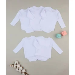 Pack 5 bodies blancos con apertura lateral