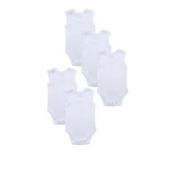 Pack 5 bodies blancos sin mangas