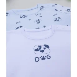 Pack 2 bodies de manga larga niño blanco y azul con perros