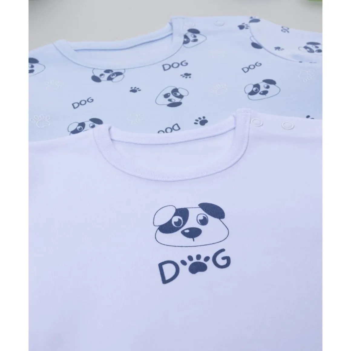 Pack 2 bodies de manga larga niño blanco y azul con perros