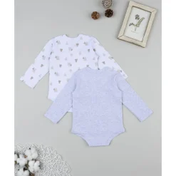 Pack 2 bodies de manga larga para niño con estampado de ositos