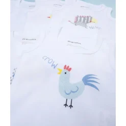 Pack 5 bodys blancos con estampado de animalitos