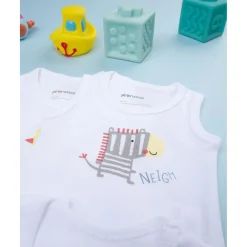 Pack 5 bodys blancos con estampado de animalitos