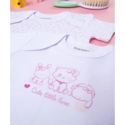 Pack 2 bodys interiores de bebé niña con estampado de gatos