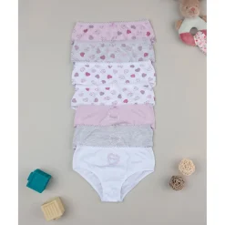 Pack 7 braguita niña corazones