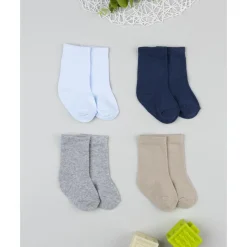 Pack 4 calcetines altos de niño en varios colores