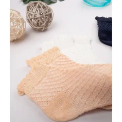 Pack 3 Calcetines Bebé Niña Blanco/Naranja/Negro