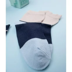 Pack 3 Calcetines Bebé Niño Azul con Rayas Finas