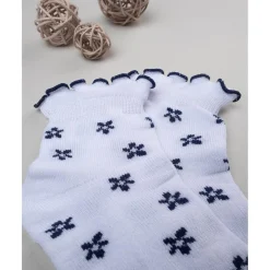 Pack 2 calcetines cortos niña blanco/azul