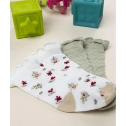 Pack 2 calcetines niña – algodón suave con volante